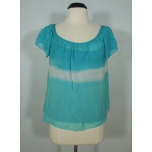SOPHIE MAX Blouse S SMALL Womens Silk Turquoise